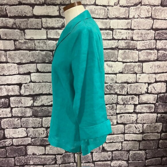 Talbots Teal Button Down Shirt - Picture 4 of 9